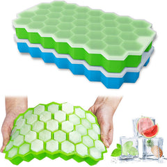 Ice Tray Easy Push Pop Out Square Silicon Ice Cubes Tray