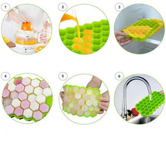 Ice Tray Easy Push Pop Out Square Silicon Ice Cubes Tray
